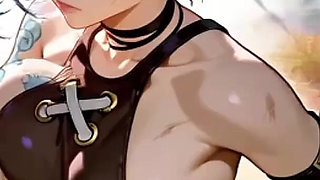 Busty Jinx Fucks Goku - Ai Parody