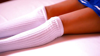 The stepdaughter seduces her stepfather's best friend and fucks him in his room while her stepfather is on a date.