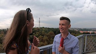 A couple enjoys passionate sex with a guy who has a huge dick