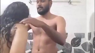 Part 2. Desi Girl Romance with Her Boyfriend in Bathroom