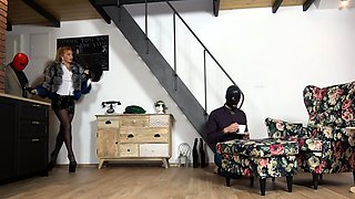 Fetish strapon femdoms cumshot fucking bdsm victim