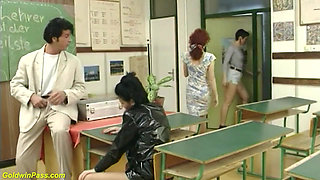 Hairy Asian college girl fucked by her teacher