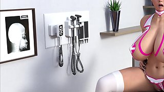 Naughty Nurse Rides Patient Big Black Cock at the Hospital