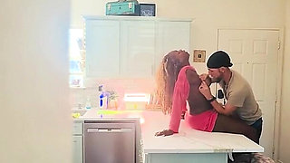 StepSon catches his ebony busty mom fucking the white neighbor.