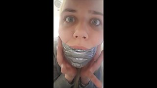 Self-gagged on an Airplane!