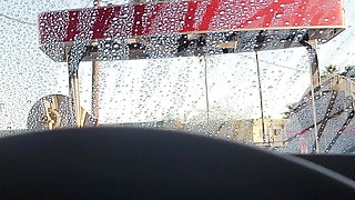 American Sexiest and Naughty Milf Car Wash Masturbation and Topless Pantless Drive Home