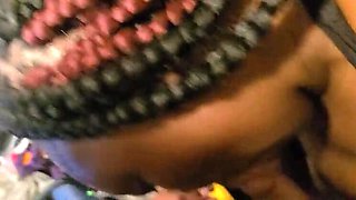 Black Amateur Wife Gives Deepthroat Blowjob