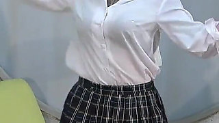 College Girl's Game of Hitting Clothespins with a Whip to Remove Them