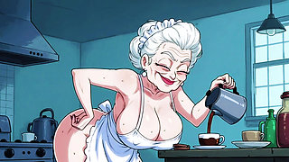 Ai Matures in Kitchens with Big Tits