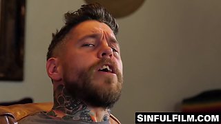 Wife sucks off a stud in front of her watching husband