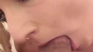 Hot blownde Tasia Lockran POV deepthroat blowjob and cum swallow