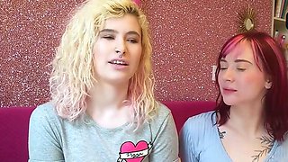 Two blondie girls with tats love erotic frigging and