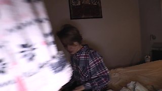 Two teen sluts fucked by stepdad and cum together