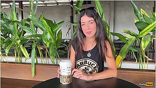 Crazy Cumwalk In Starbucks - Blowjob In Public Toilet, Drinking Coffee With Sperm With Katty West