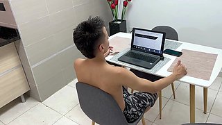 A Hard Fuck to My Little Stepsister While She Studies Virtually.
