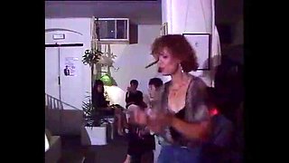 Hot Vintage Orgy with Friends - Retro Gangbang & Facial Cumshot in Front of TV