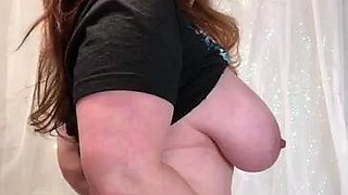 Chubby Brunette Big Boobs Dildo Masturbation