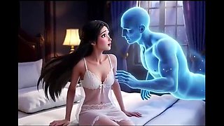 Lonely Young Beauty Gets Fucked by a Handsome Ghost at Night