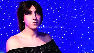 Shemale tranny enjoying solo masturbation