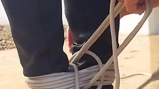 Latina and Lola Lu Bound, Gagged and Blasted. the Hose Reverse Flip Ends with Lesbian Kink Sesh at the Pool