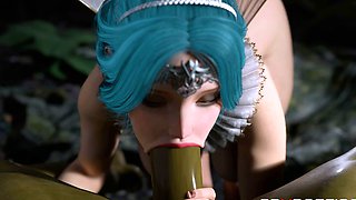 Futa Orc fucks hard Fairy in the Forest Blowjob Anal doggy
