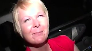 Blonde Hotwife Sucks And Fucks Stranger Outside Car