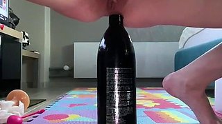 Stacked brunette goes solo toys and masturbation
