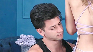 A Hot Latina College Girl with a Tight Pussy Rides, Sucks, and Gets Fucked Hard by Her Stepbrother