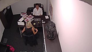 Blonde Model Sucks Agent for a Better Job