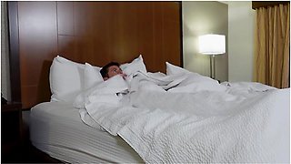 Blonde Stepmom And Stepson Share Hotel Bed With Quinn Waters And Jackie Knight