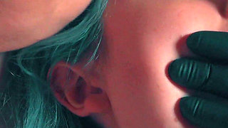 Dirty Sock Gag Hand Over Mouth - Stepmom Punishes Skinny Stepdaughter in the Kitchen