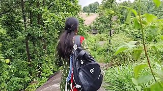College Girl with Big Natural Tits Fucks Boyfriend in Outdoor Forest - Desi Bhabhi Full Night Sex
