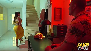 Thick Juicy cougar & Small Tiny Teenager in Fake Hostel