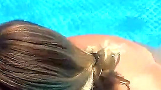 Pregnant Pool Sex Young MILF! Putting on a Show for the Neighbors