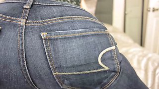 mscakes flaunting my ass in dark blue jeans