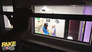 Brunette scene with attractive Rossella Visconti and Lola Bulgari from Fake Hostel