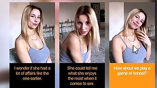 Busty ash-blonde stunner enjoys a deep blowjob and