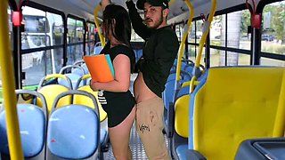 Busty Latina student Jennyferpimenta gets fucked hard on public bus - uncensored 4k