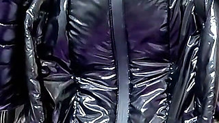 Glossy Downjacket MILF Private Audition. Deepthroat, Doggy and Cum on Jacket