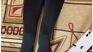 Girl In Leggings Does Sport