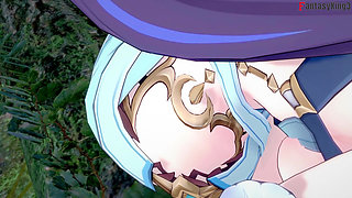 Lauma hot ahegao sex in the forest - Genshin Impact