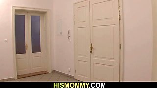 Girl joins his lesbian mother and licks her old cunt