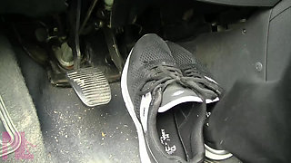 Sensual Pedal Pumping in Black Sneakers