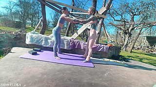 JOI Voyeur Stretching in Yogapants with Anuskatzz - English Version