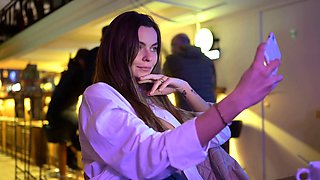 -BralessForever.com- Hotwife Veerle - Flashing in the