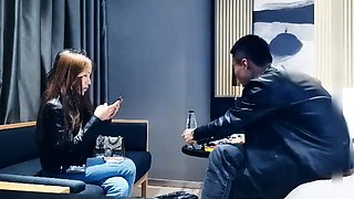 Amateur asian teen licks ass and sucks cock