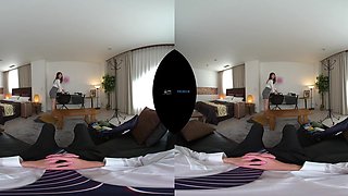 Likable asian lady amazing VR clip