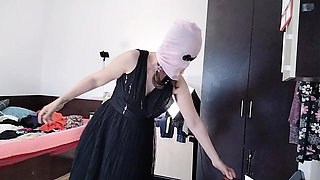 Sexy Latina Tries on and Cuts Clothes
