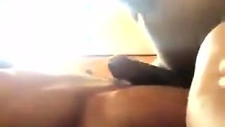 Amateur wife gives an interracial cuckold handjob