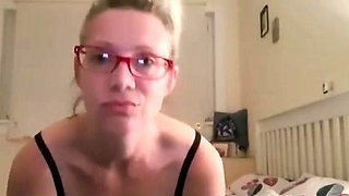 Blonde MILF Plays with Dildo on Webcam